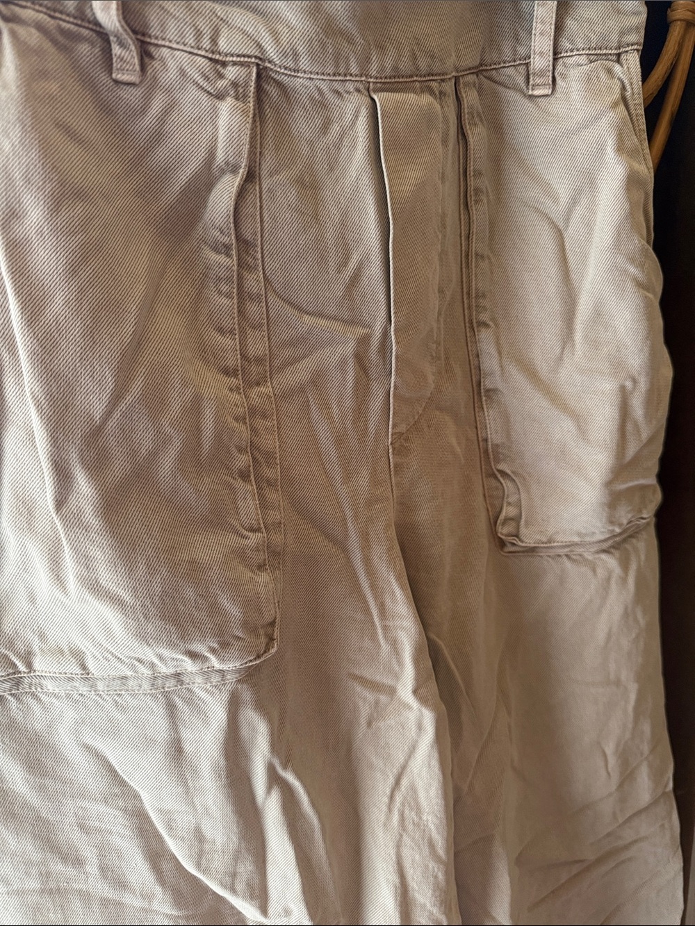 Wide Leg Utility Pants in Light Khaki - Picture 3 of 3